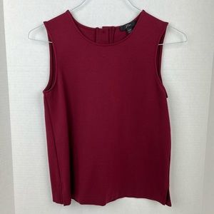 J. Crew Jeweled Button-Back Ponte Tank Top Maroon Size S XXS